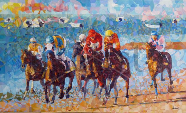 CARRERAS EN SANLUCAR Oil Canvas Sports