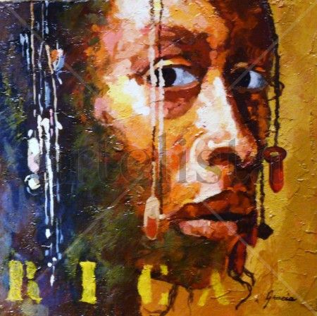 africana Acrylic Panel Portrait