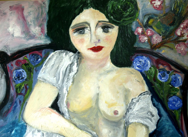 LA DAMA DE LAS ROSAS (DET.1) Acrylic Canvas Nude Paintings