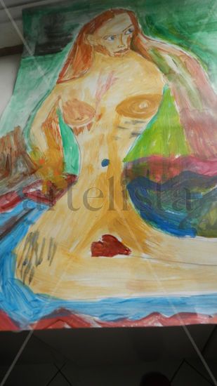 dESNUDO INTEGRAL CABELLO LARGO Mixed media Paper Nude Paintings