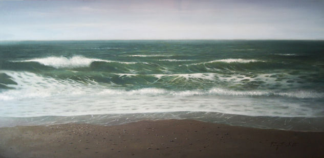 Playa melenara Oil Panel Marine Painting