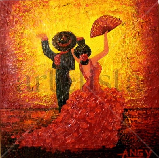 FLAMENCO Acrylic Canvas Figure Painting