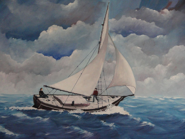 marinos  chilotes  del  ayer Oil Others Marine Painting