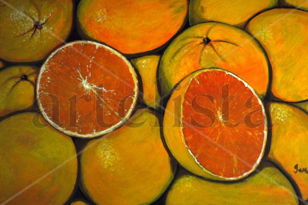 Naranjas Acrylic Textile Still Life Paintings