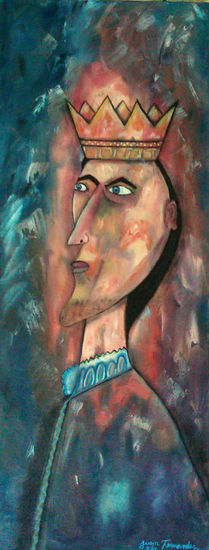 el rey, oleo lienzo ,76/30cm Oil Canvas Figure Painting