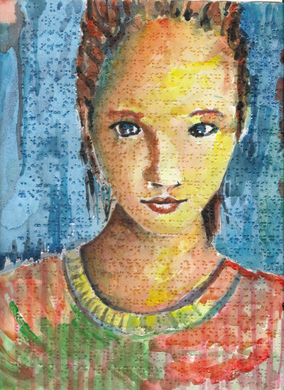 EllaII Mixed media Paper Portrait