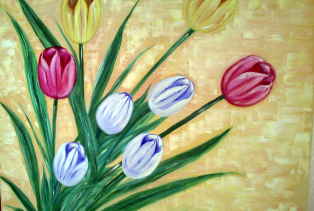 Tulipanes Oil Canvas Floral Painting