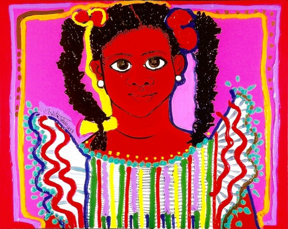 SWEET HEART, 1997 Acrylic Textile Portrait