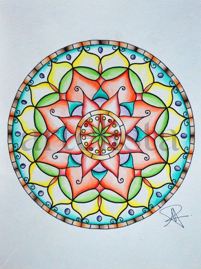 Mandala floral Watercolour Paper Floral Painting