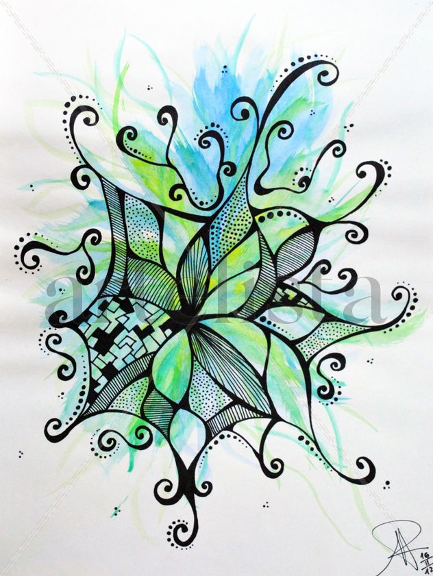 Zentangle explosión verde