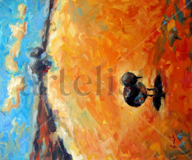 pollito extraviao´ (life photographer) Oil Canvas Animals