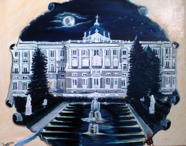 PERGAMINO-PALACIO REAL-MADRID Oil Canvas Landscaping