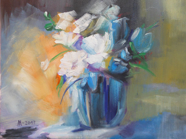 Bodegon con flores Oil Canvas Still Life Paintings