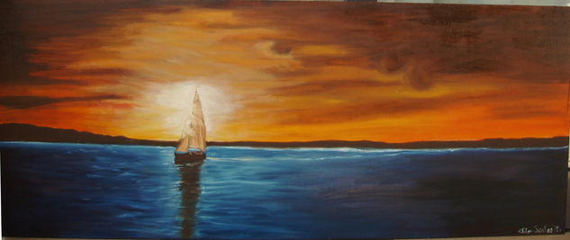 velero Oil Panel Marine Painting