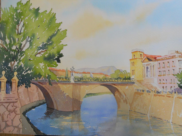 Atardecer en el Rio Segura Watercolour Paper Landscaping