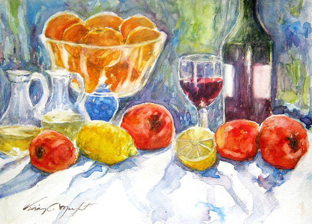 Frutos del Benicadell Watercolour Others Still Life Paintings