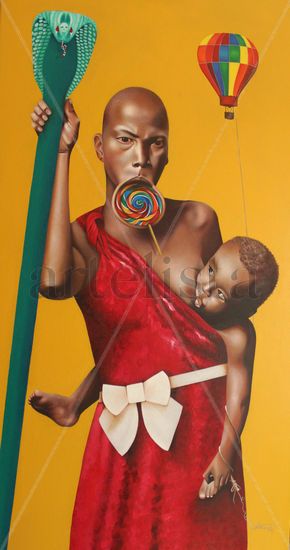 Mursi pop Óleo Tela Figura