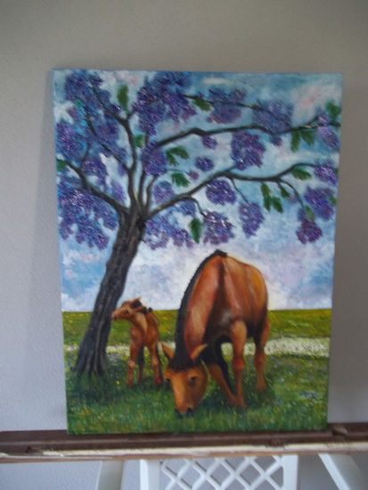 Bajo el Jacarandá Oil Canvas Landscaping