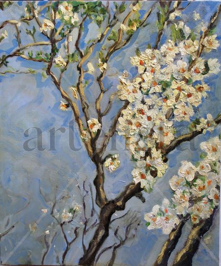 ALMENDRO EN FLOR Oil Canvas Floral Painting