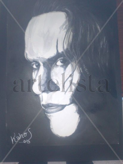 Brandon Lee (the Crow) Acuarela Papel Retrato