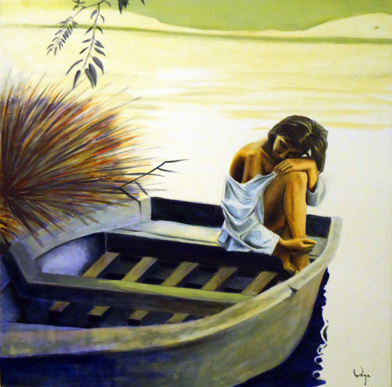 La chica del lago Acrylic Canvas Figure Painting