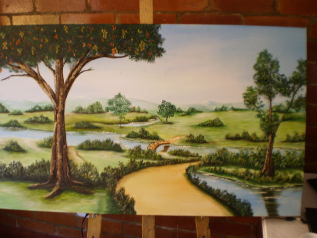 Paisaje Feliz Oil Canvas Landscaping