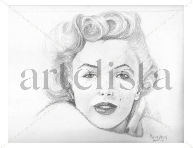 Rostro de Marylin Monroe Lápiz