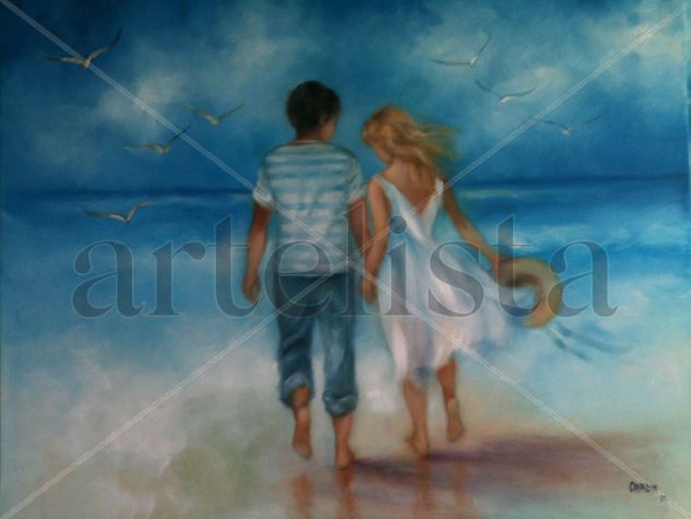 el futuro feliz Oil Canvas Figure Painting