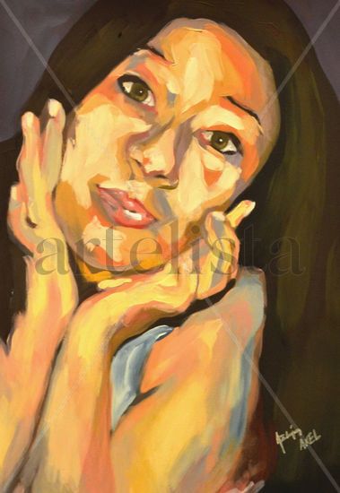 retrato Oil Card Figure Painting