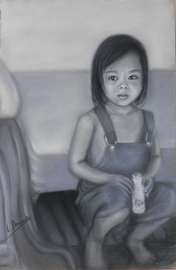 Niña tailandesa Pastel Paper Portrait