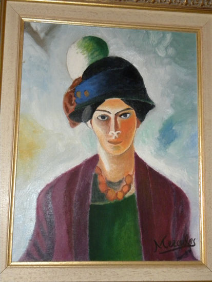 Dama con gorro Oil Canvas Figure Painting