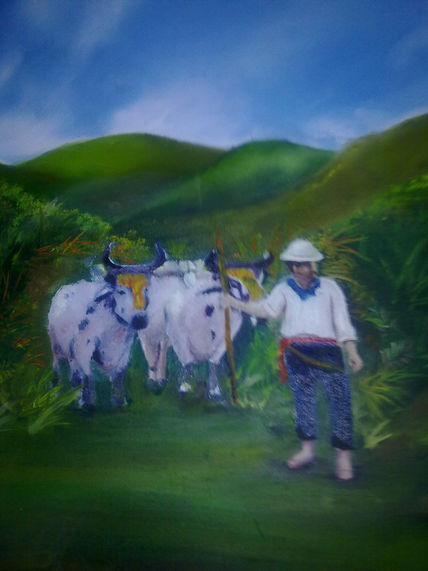 Pintura de los bueyes