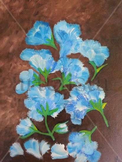 Clavelitos Oil Canvas Floral Painting