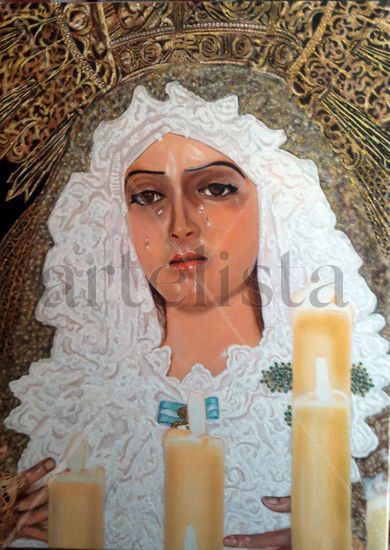 VIRGEN DE LA ESPERANZA DE ALCALA DE GUADAIRA Oil Canvas Portrait