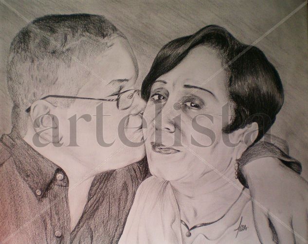 Abuela y Nieto Charcoal