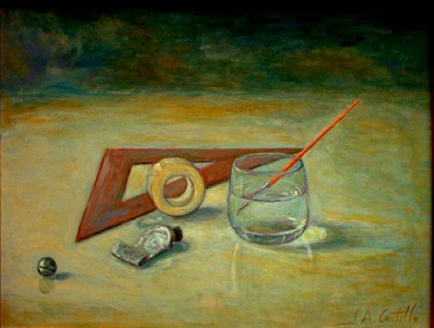 "Objetos en el estudio" Oil Panel Still Life Paintings