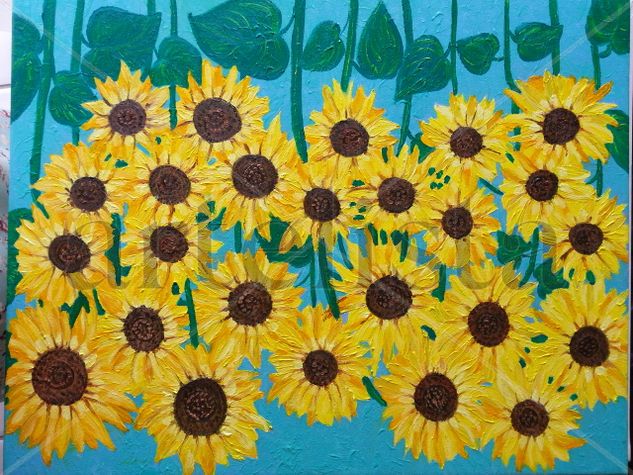 Girasoles Oil Canvas Floral Painting