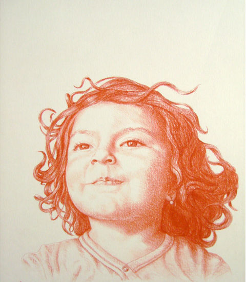 retrato de niña Sanguina