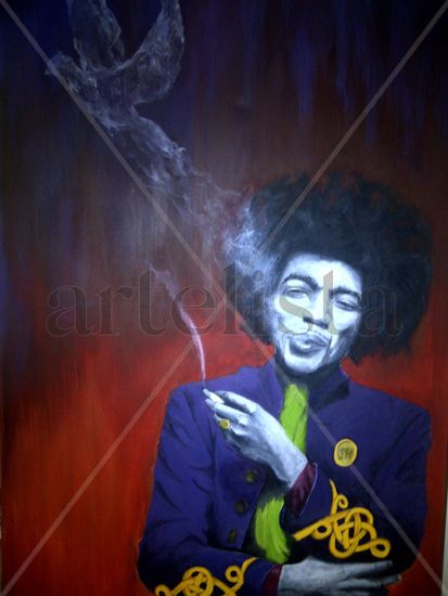 Jimi Hendrix Acrílico Lienzo Retrato