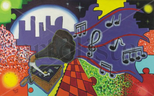 lp disco77 Acrylic Canvas Figure Painting