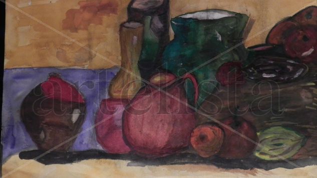 bODEGÓN EN AZUL Acrylic Paper Still Life Paintings