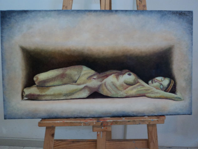 El sueno de la modelo ll Oil Textile Nude Paintings