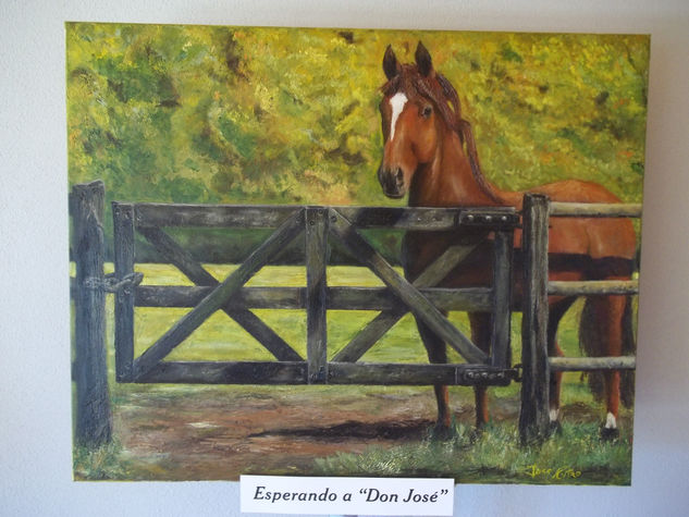 esperando a don josé Oil Canvas Animals