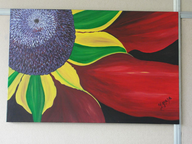 flor roja Acrylic Canvas Floral Painting