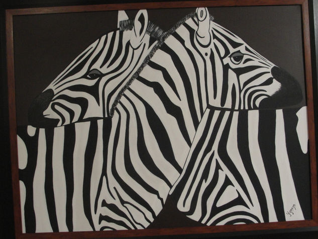 amor en zebras Acrílico Lienzo Animales