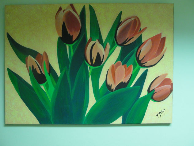 tulipanes Acrylic Canvas Floral Painting