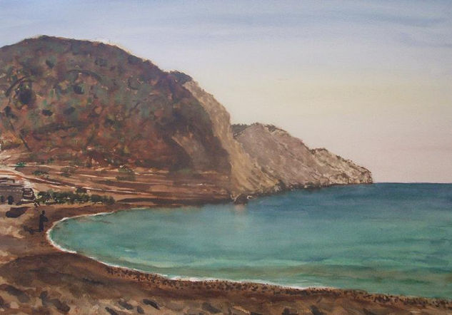 Agua Amarga con cara. Watercolour Paper Landscaping