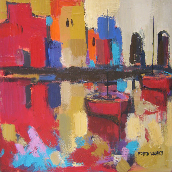 barcas1 Acrylic Canvas Marine Painting