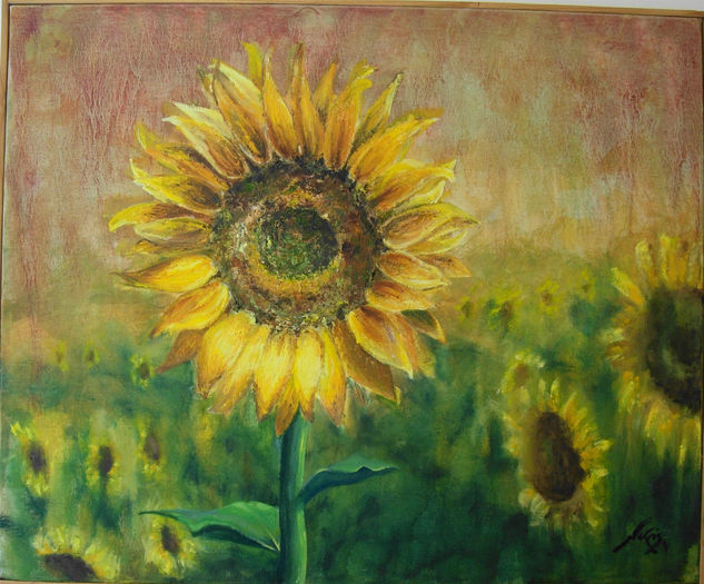 el girasol Óleo Lienzo Paisaje