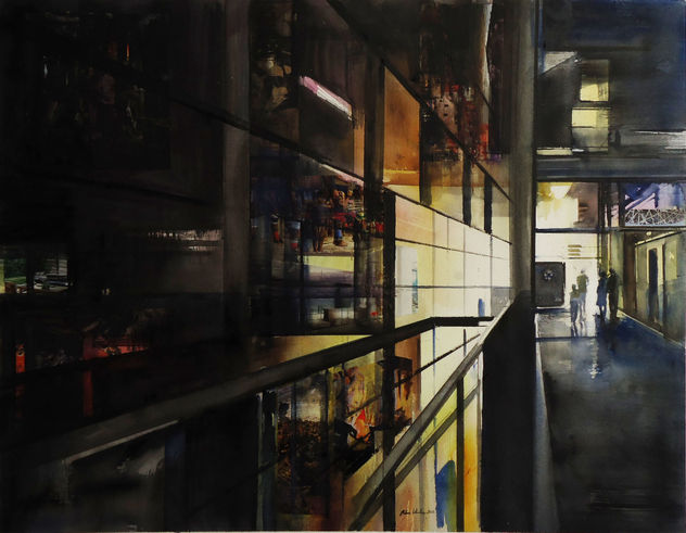 Interior - acuarela - 91 X 71